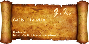 Gelb Klaudia névjegykártya